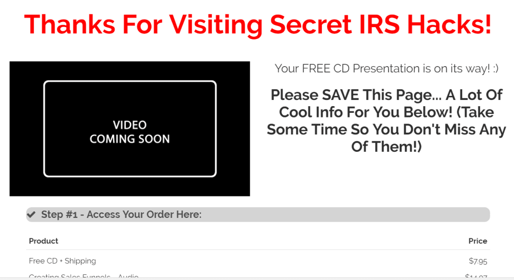Step 3 - Order Confirmation
