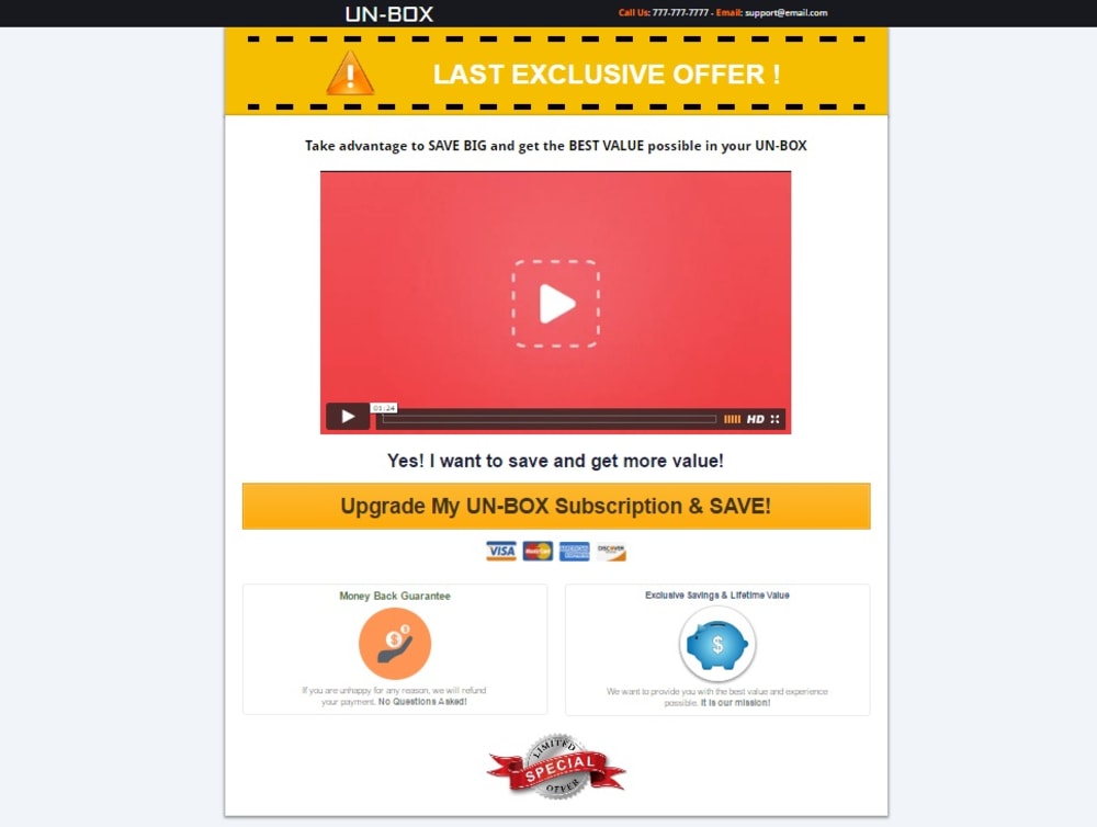 Downsell Offer Page