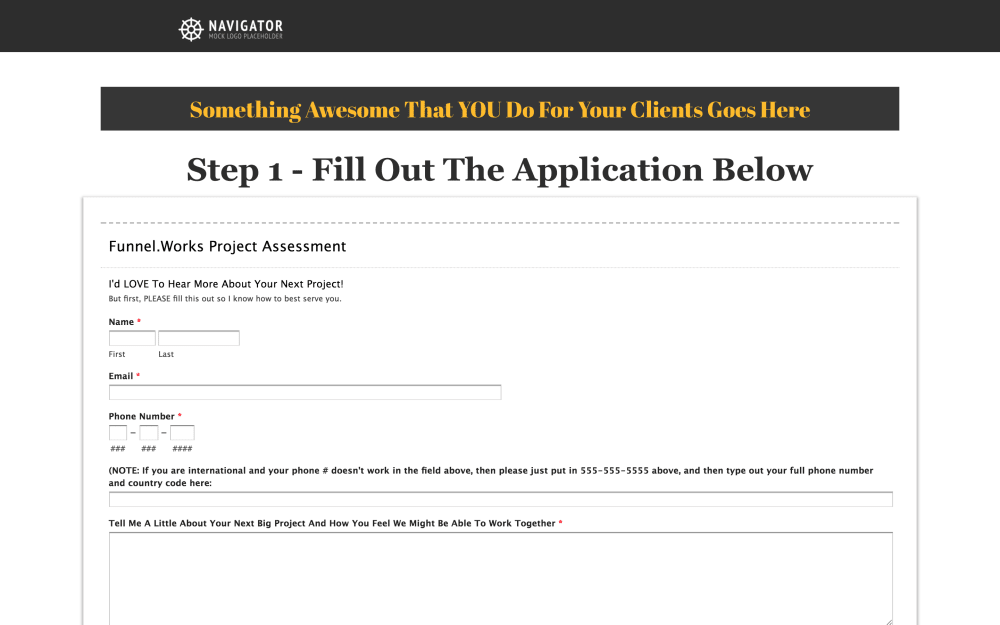Application Page