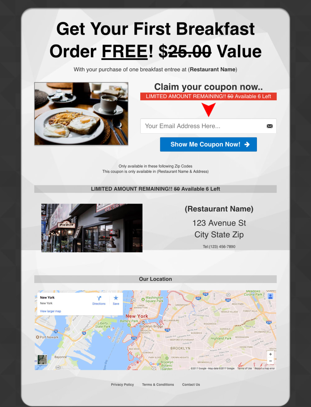 Lead Magnet page with interactive Map and more