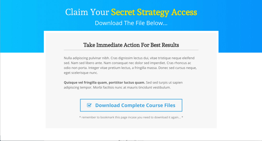 Secret Marketing Strategy Thank You Page