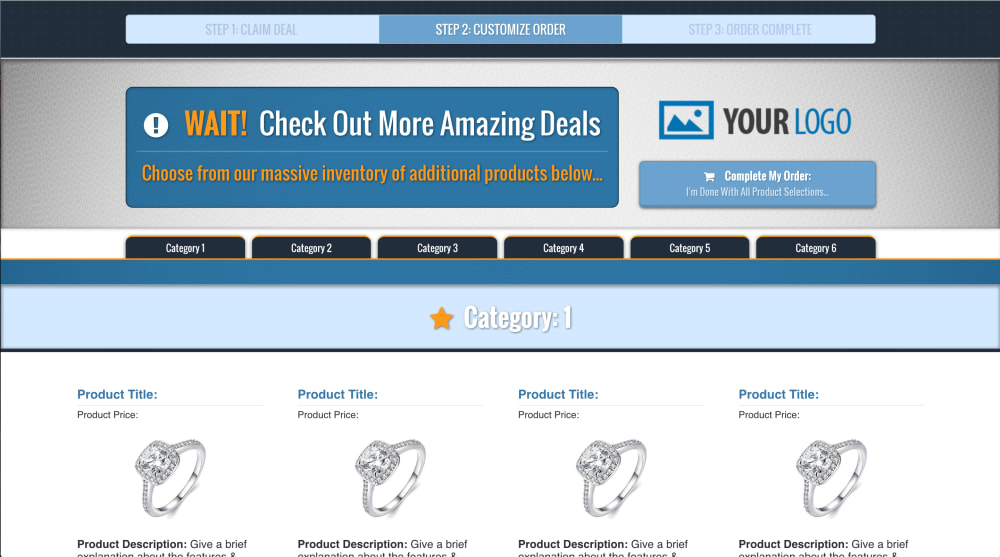 5.) MAIN PRODUCTS PAGE