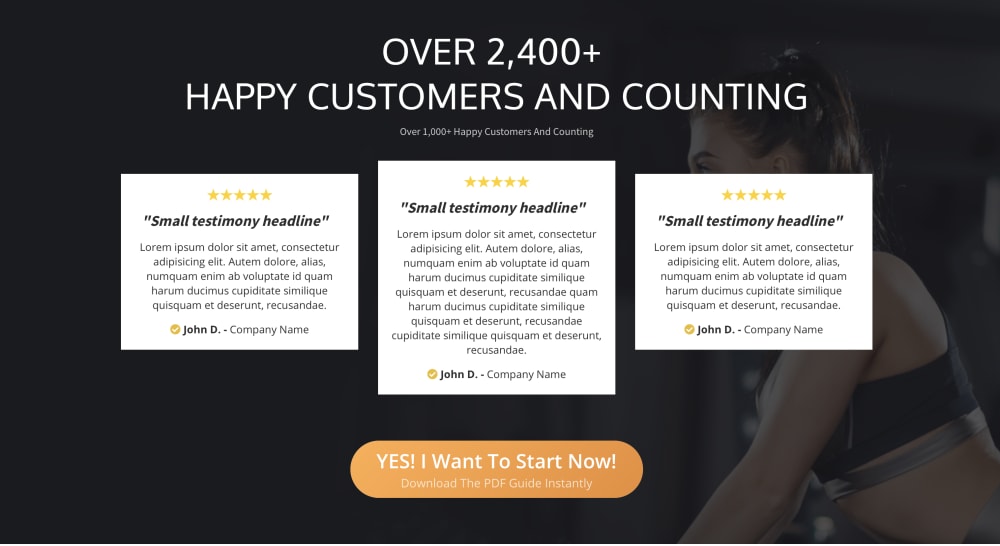 Testimonials section