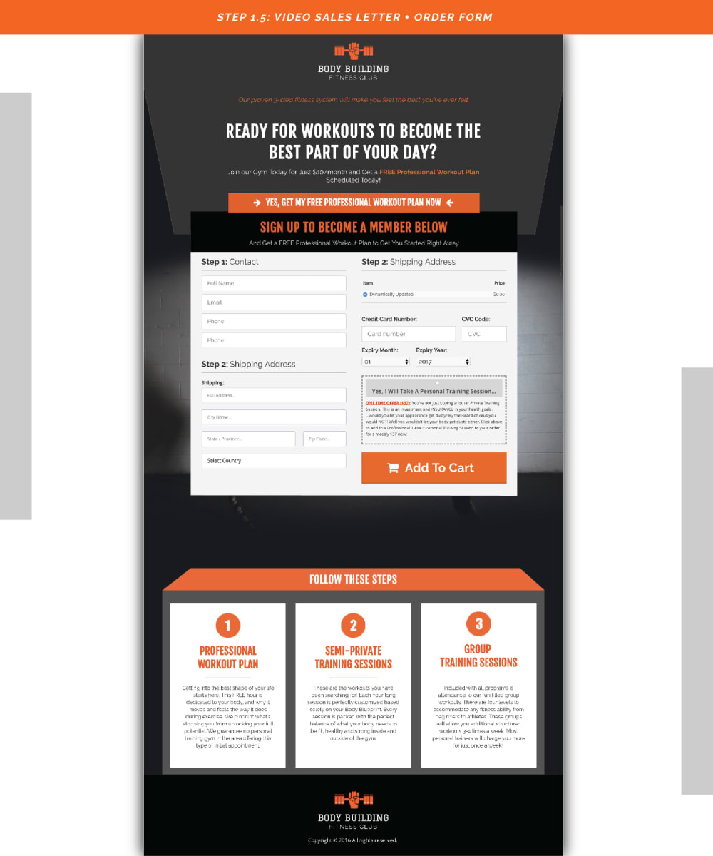 STEP 1.5 - VIDEO SALES PAGE + ORDER FORM