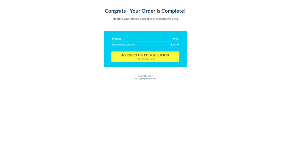 Order Confirmation Page
