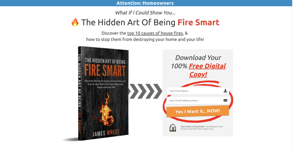 **Electrical Contractor Smoke Alarm Lead Magnet Page: Desktop View**