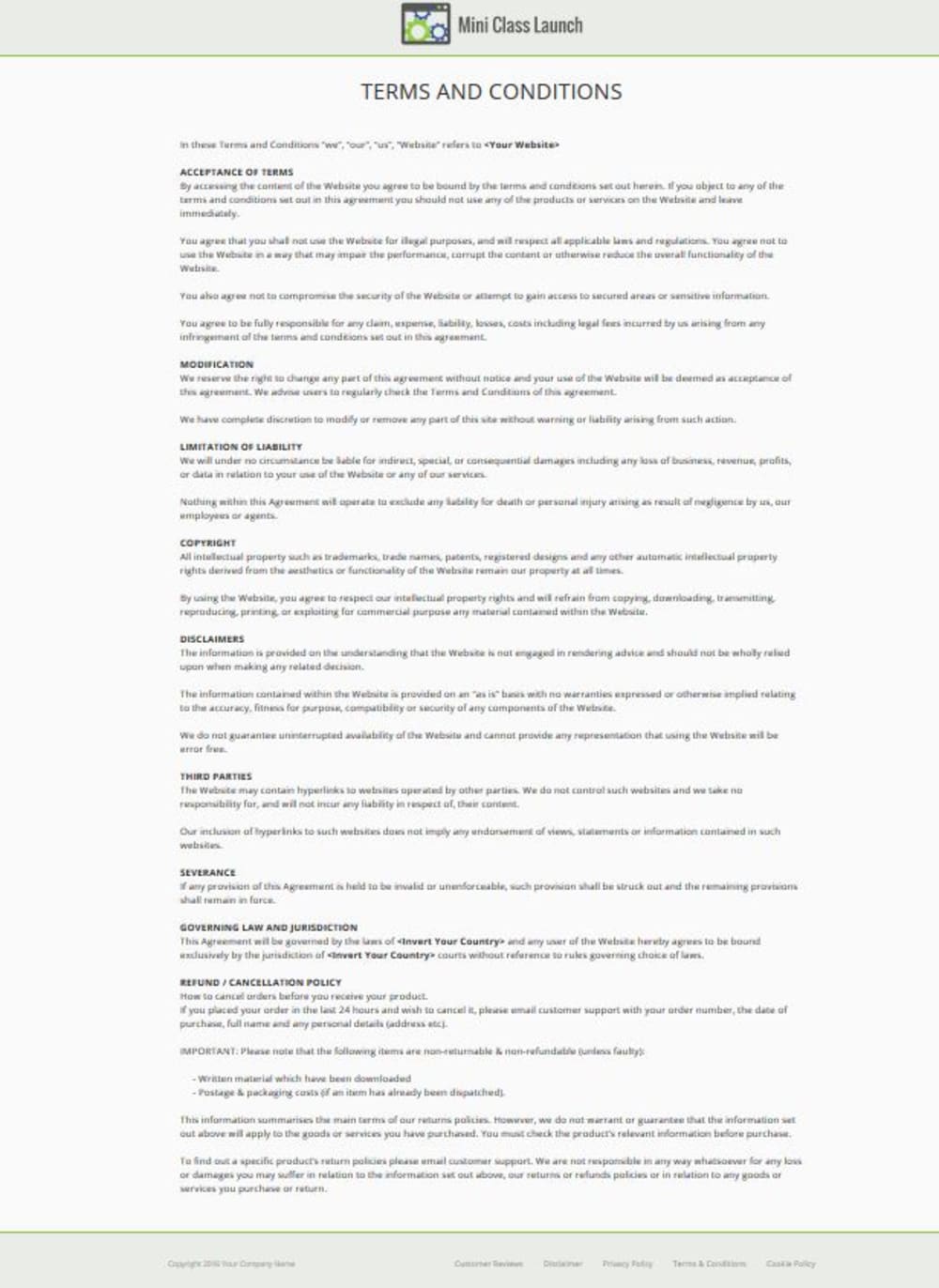 Page 10 - Terms and Conditions