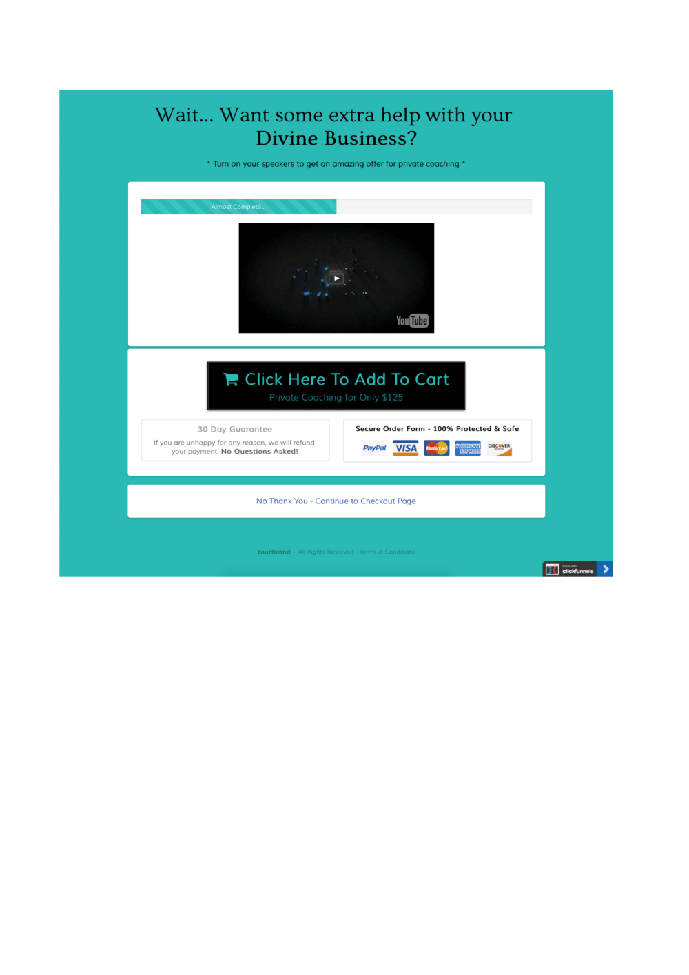 STEP 3 - UPSELL/ONE TIME OFFER