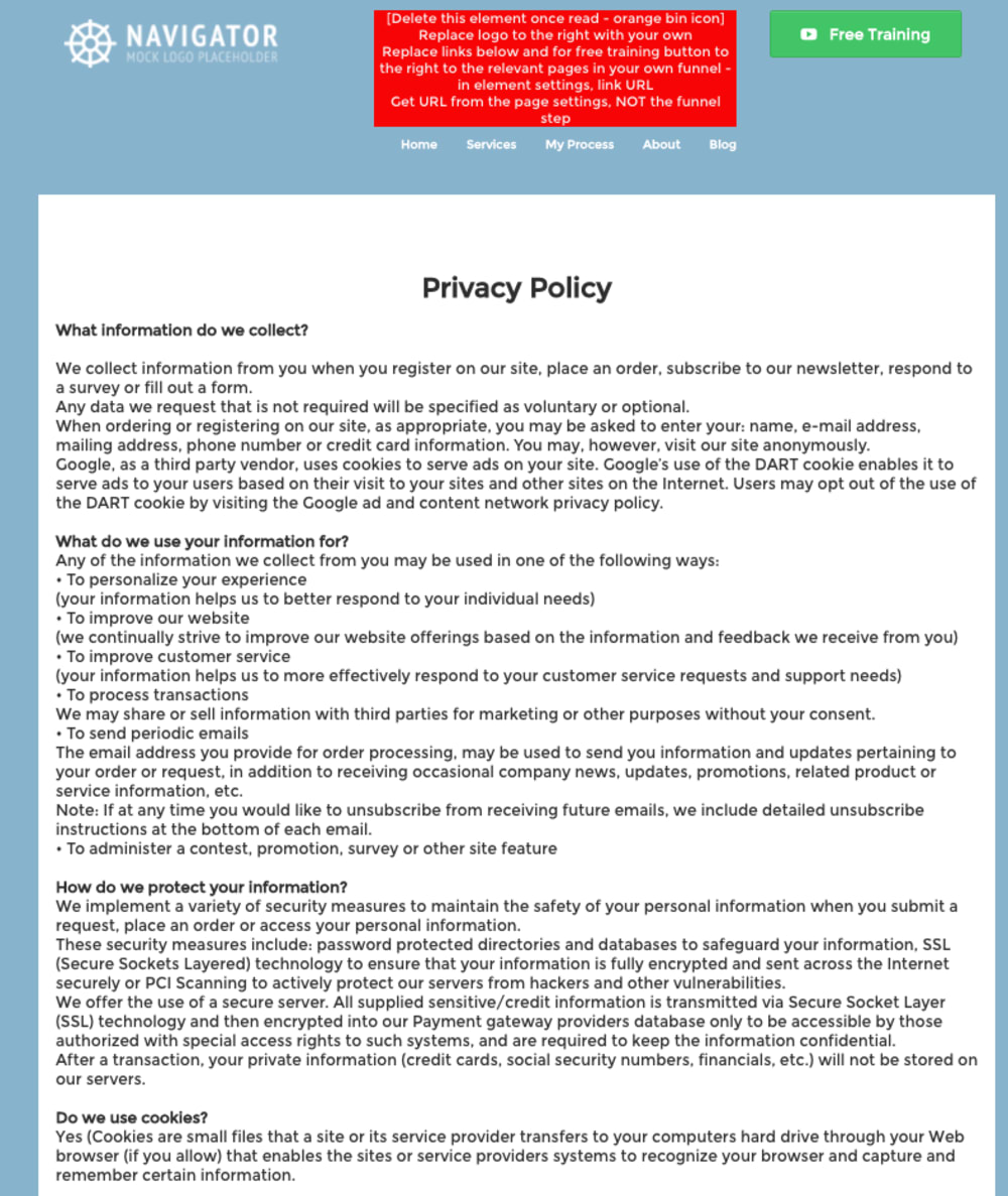 Privacy Page