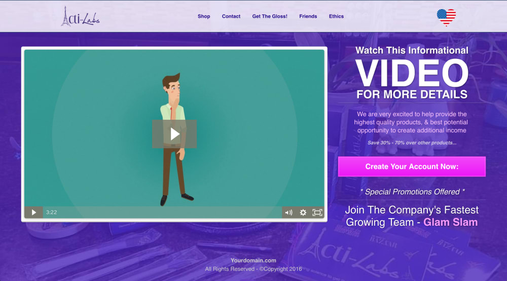 Acti-labs Sales Page (Desktop)