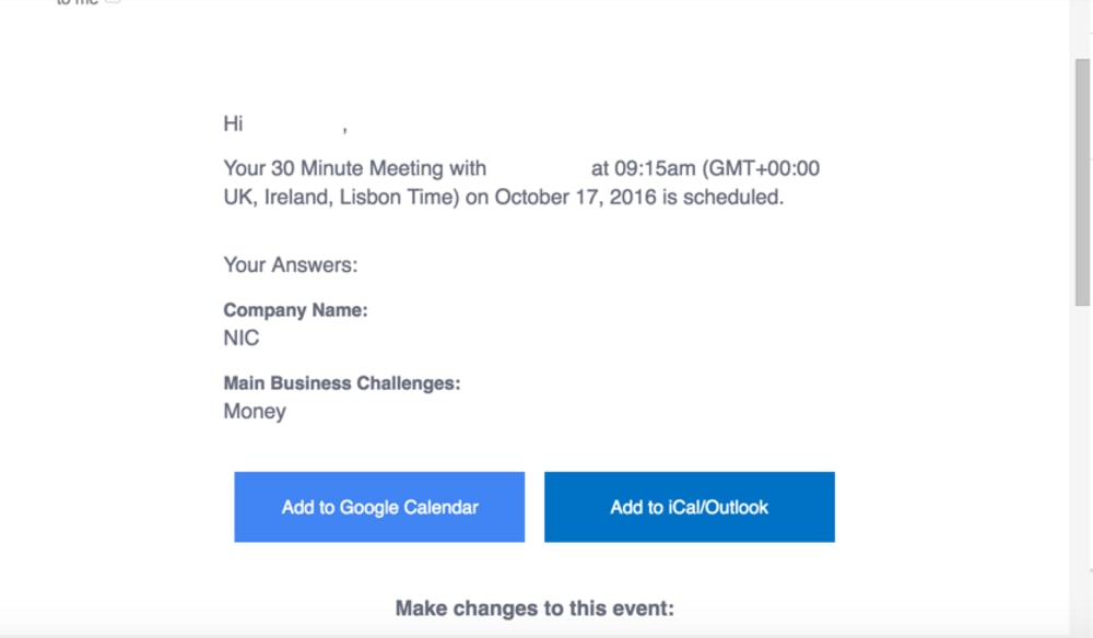 Email Sent To Client