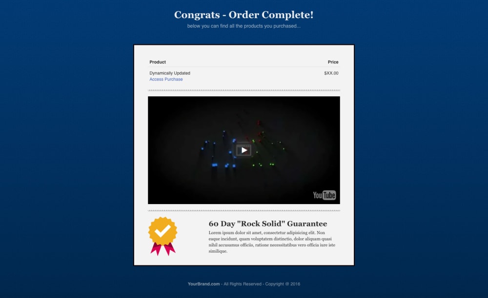 Confirmation Page