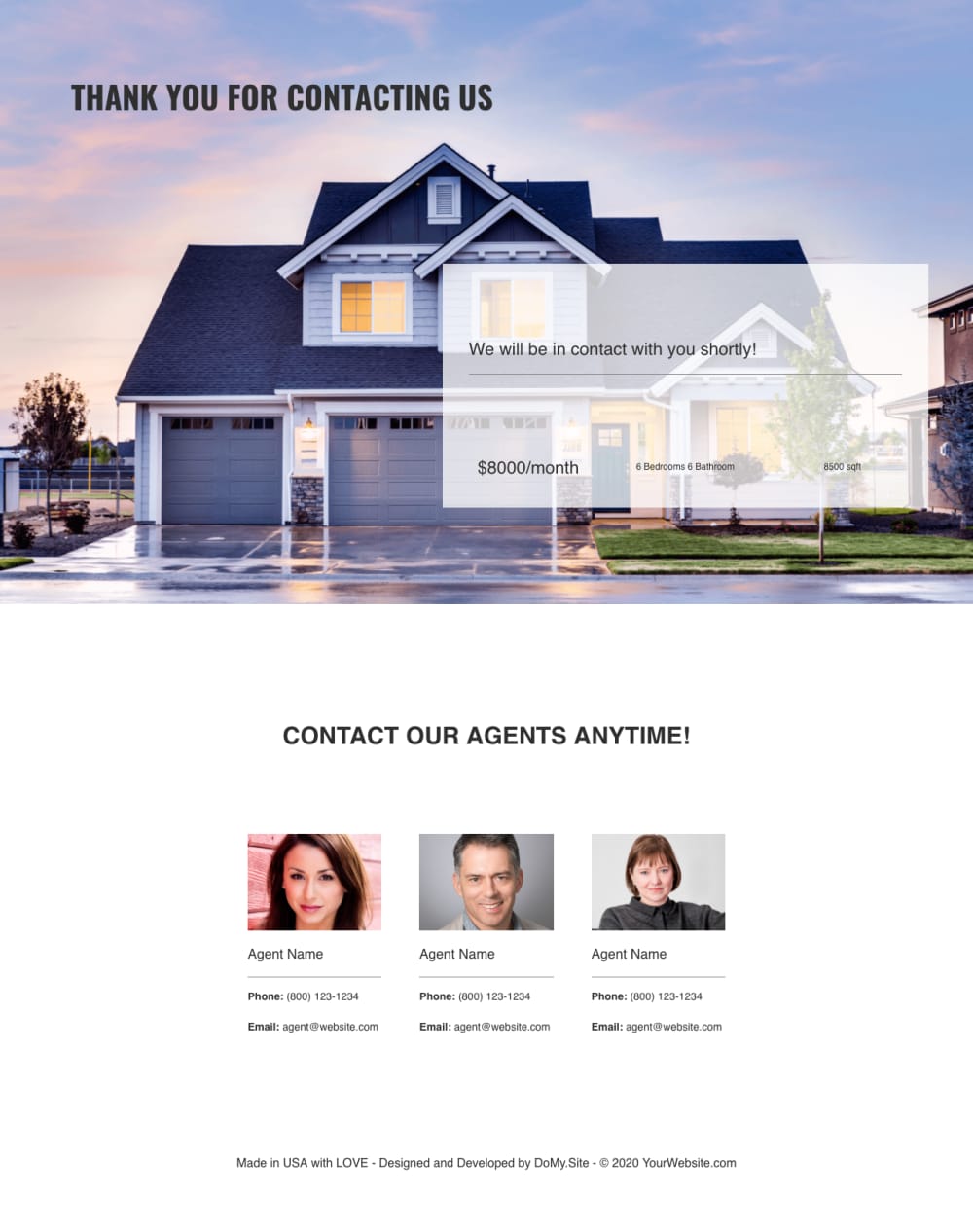 Thank You Page, with Offer Wall and Instal Agent Contact