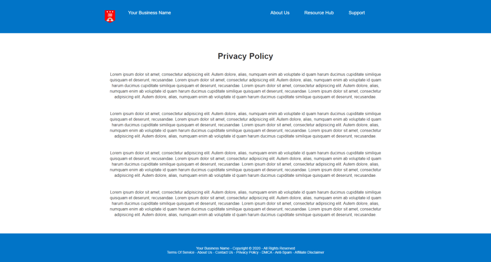Privacy Policy Page