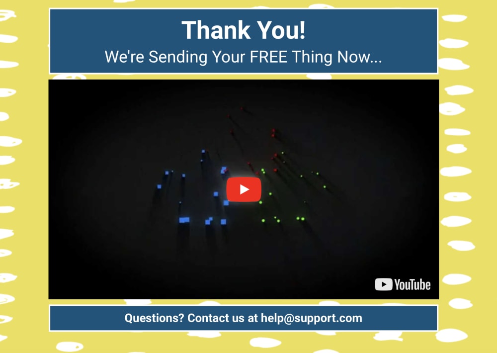 Thank You Page with Video