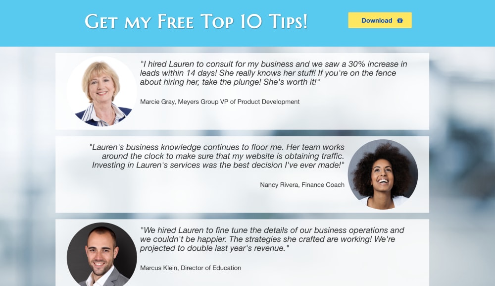 Testimonials Section