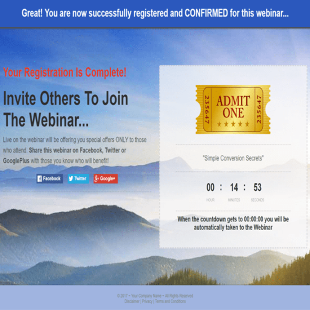 Webinar Waiting Room Page