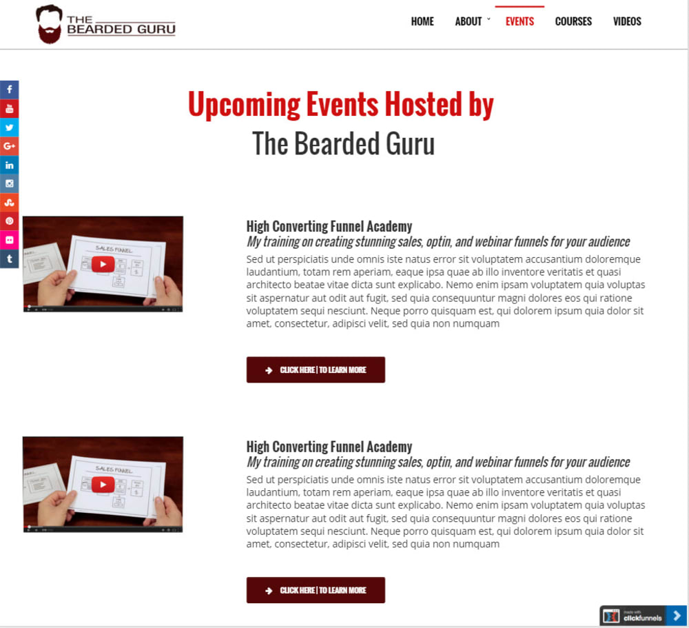  Events Page