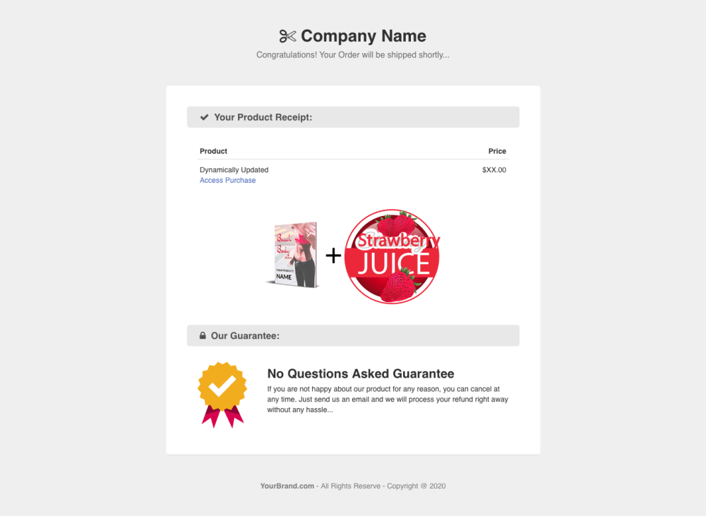 Order Confirmation Page