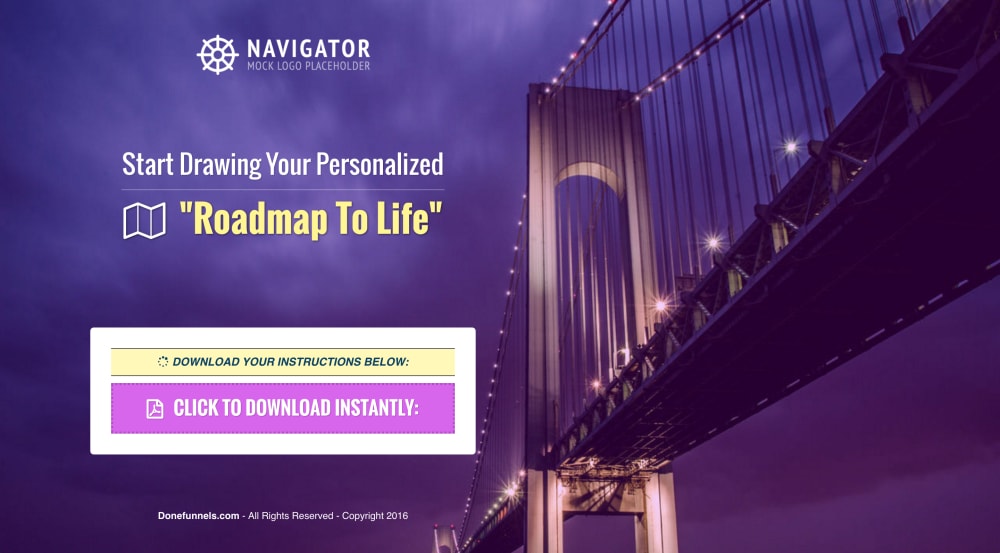 Roadmap To Life Thank You Page: Desktop View