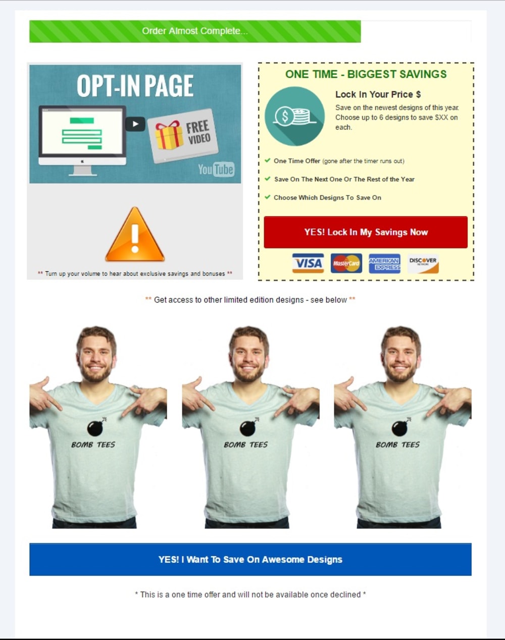 Tee Shirt Upsell / Continuity Template