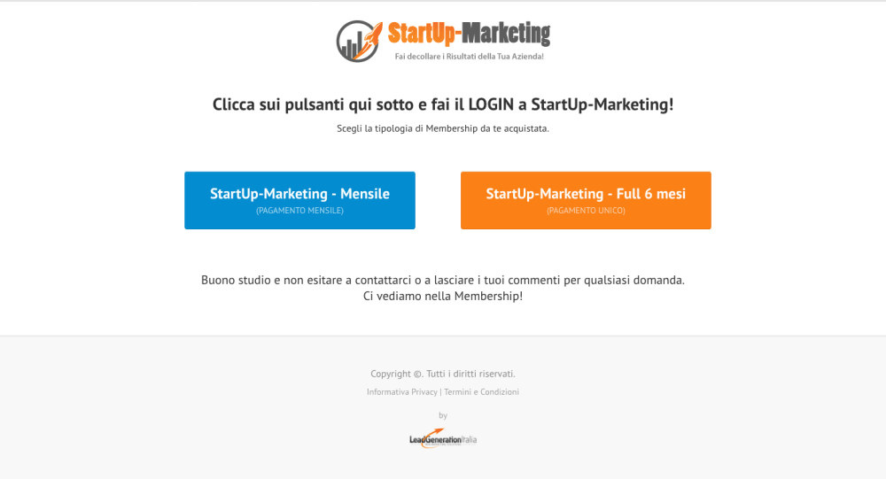 11. Pagina di scelta login