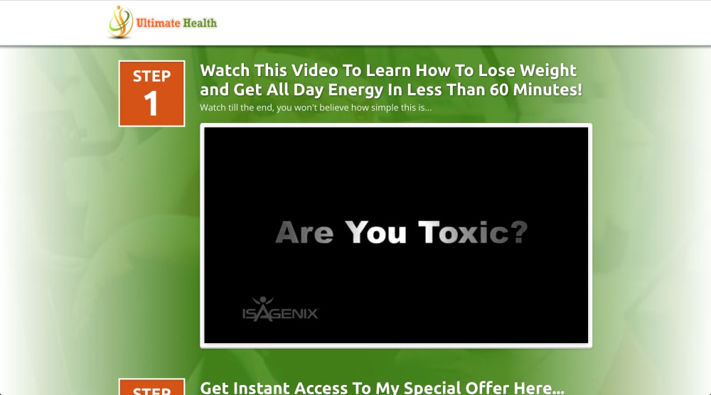 Isagenix Thank You Page (Desktop)