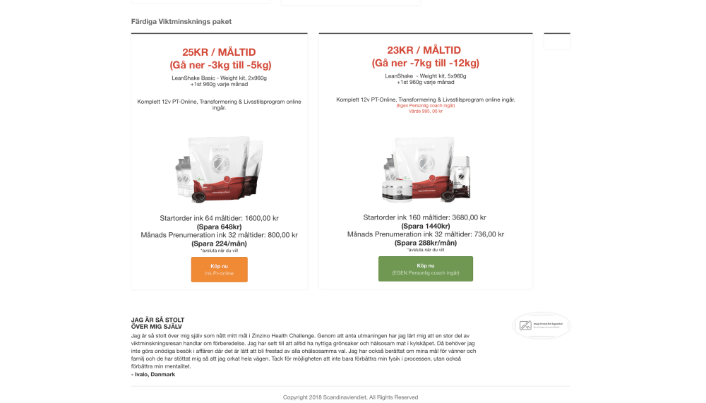 Simple product page