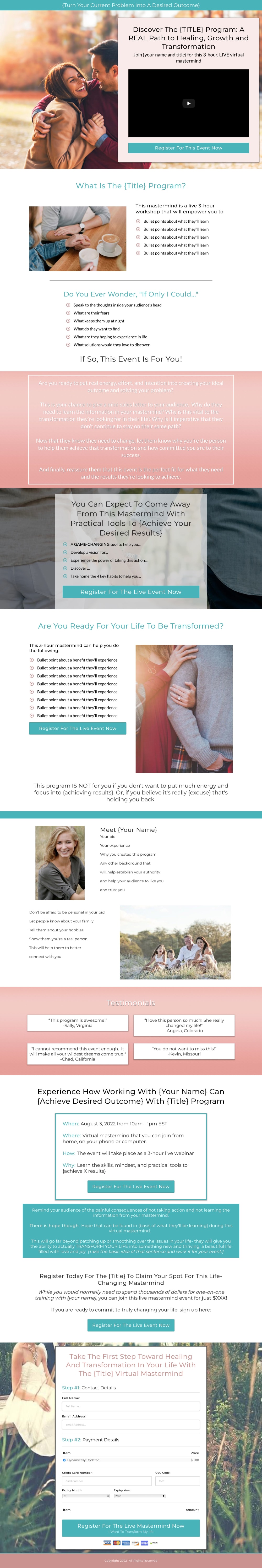 Feminine One-Page Sales Page With Order Form