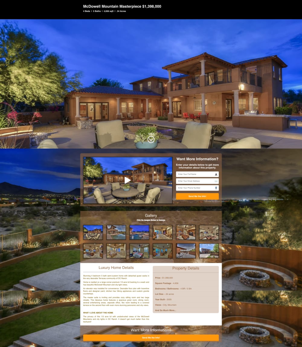 Million Dollar Listing Landing Page