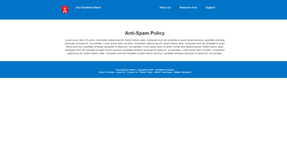 ANTI-SPAM Policy Page