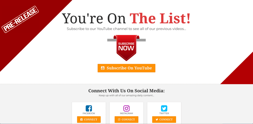 Thank You Page: