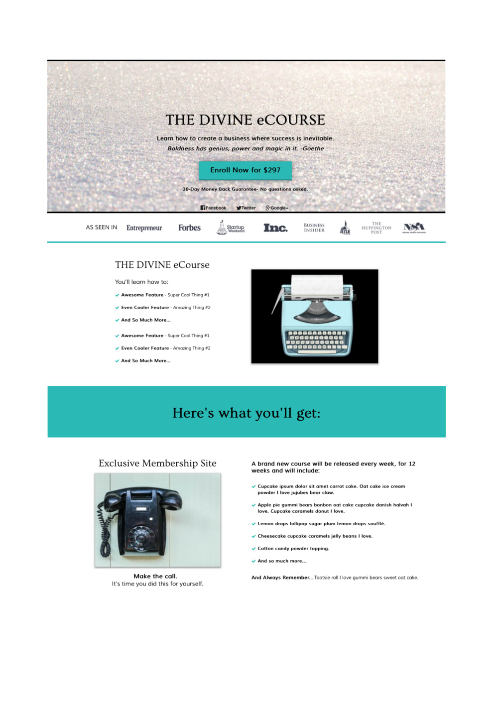 STEP 1 - LANDING/SALES PAGE