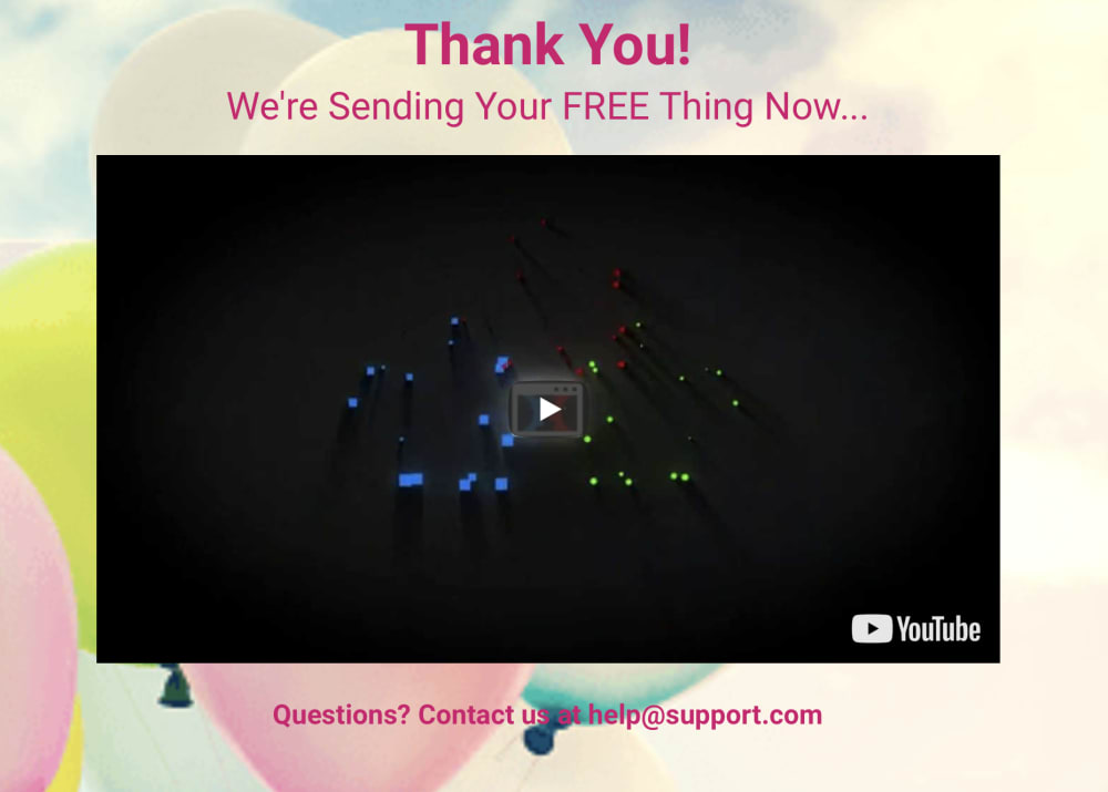 Thank You Page with Video