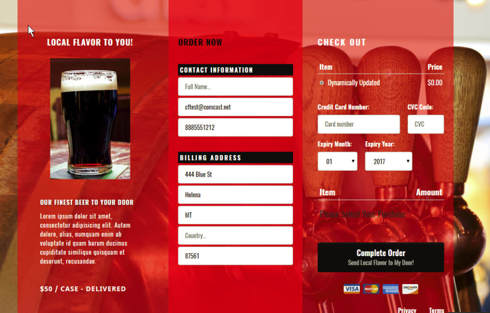 Brewery Order Page