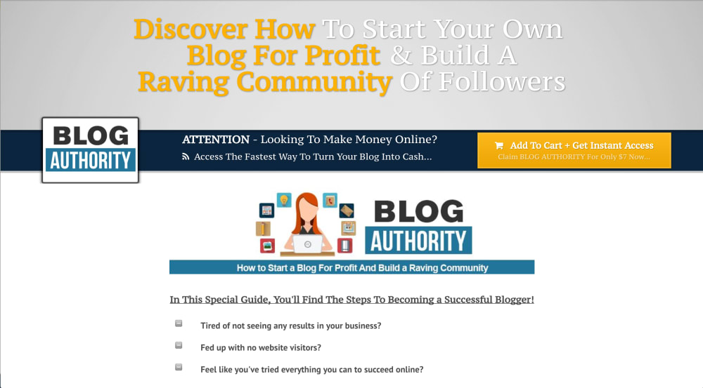 Blog Authority Sales Page