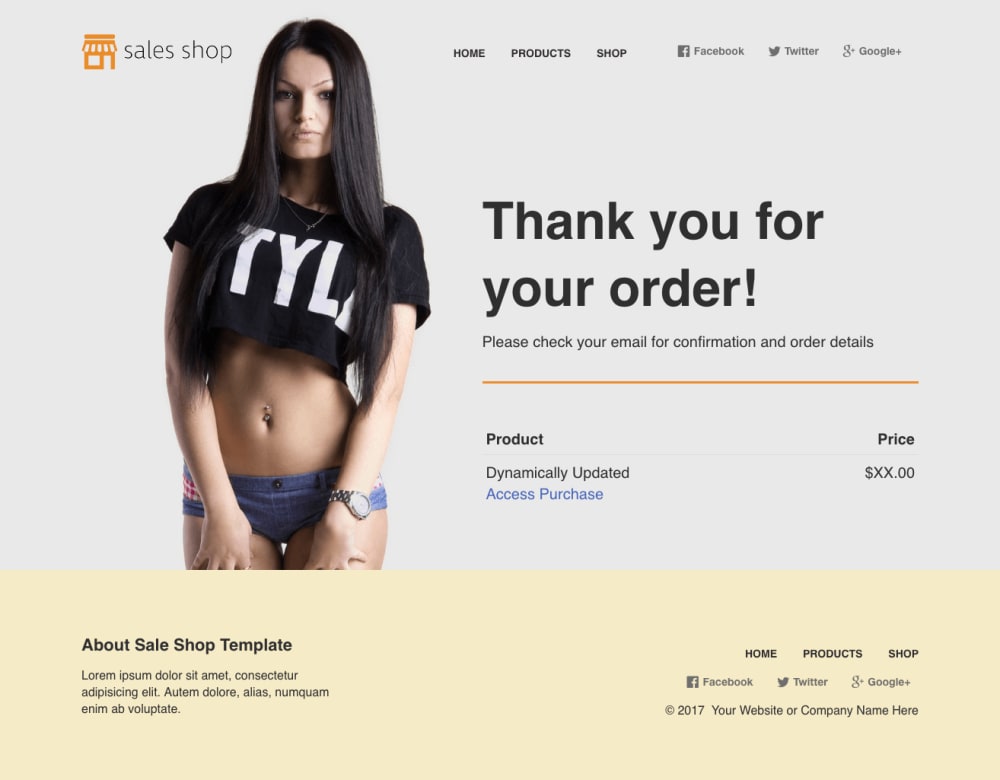 Store eCommerce 100K Funnel - Receipt Page
