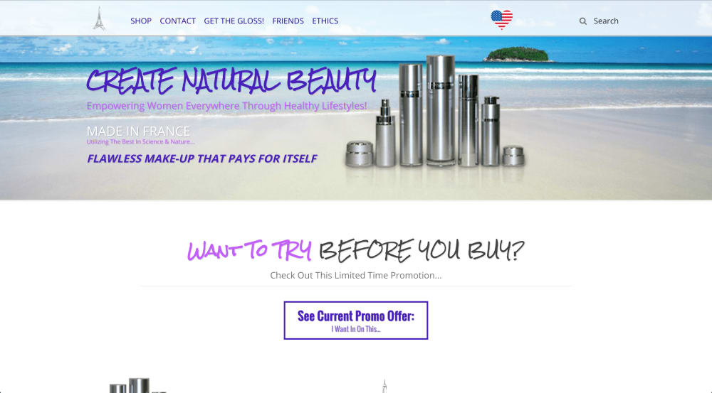 Makeup and Skincare Optin Page (Desktop)