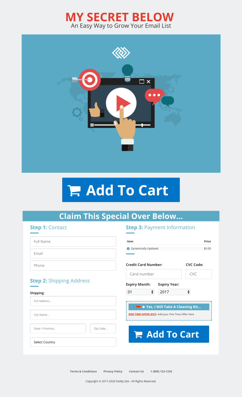 VSL with (On-Click Button) Shows Order Form