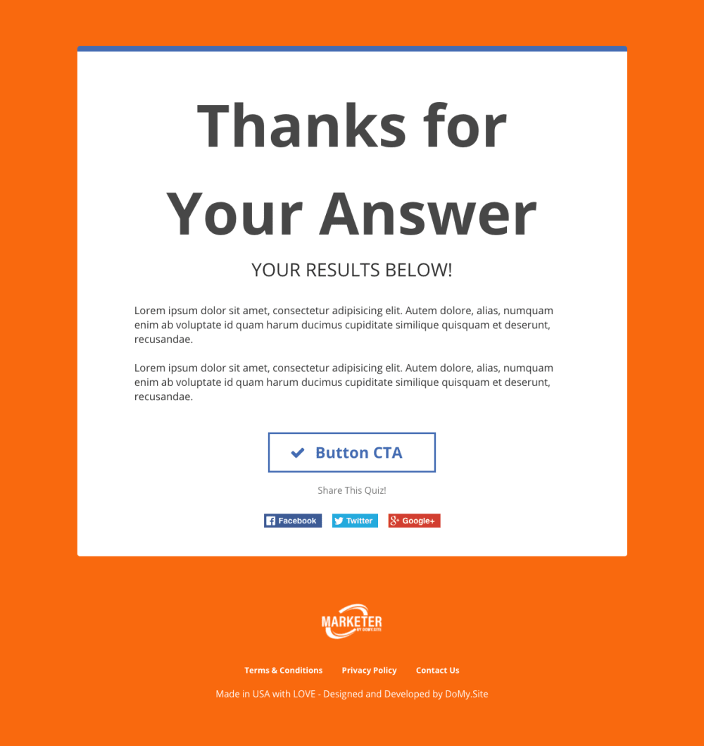 Quiz / Survey Page