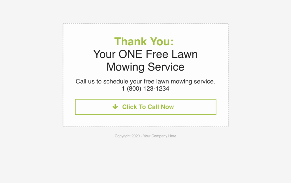 Thank You with Click to Call