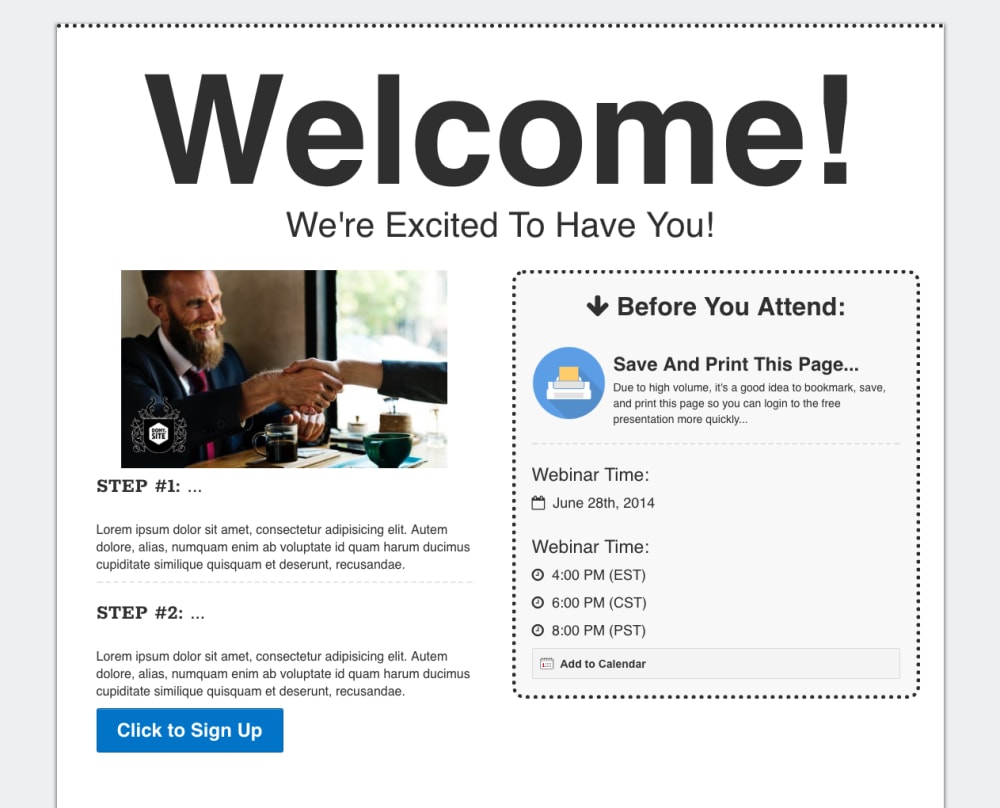 Webinar Confirmation