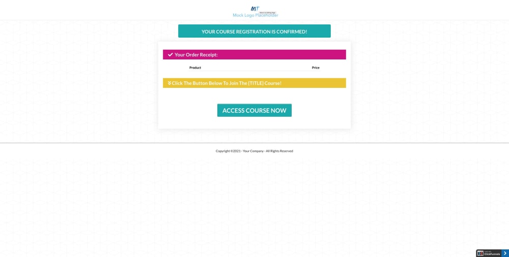 Order Confirmation Page