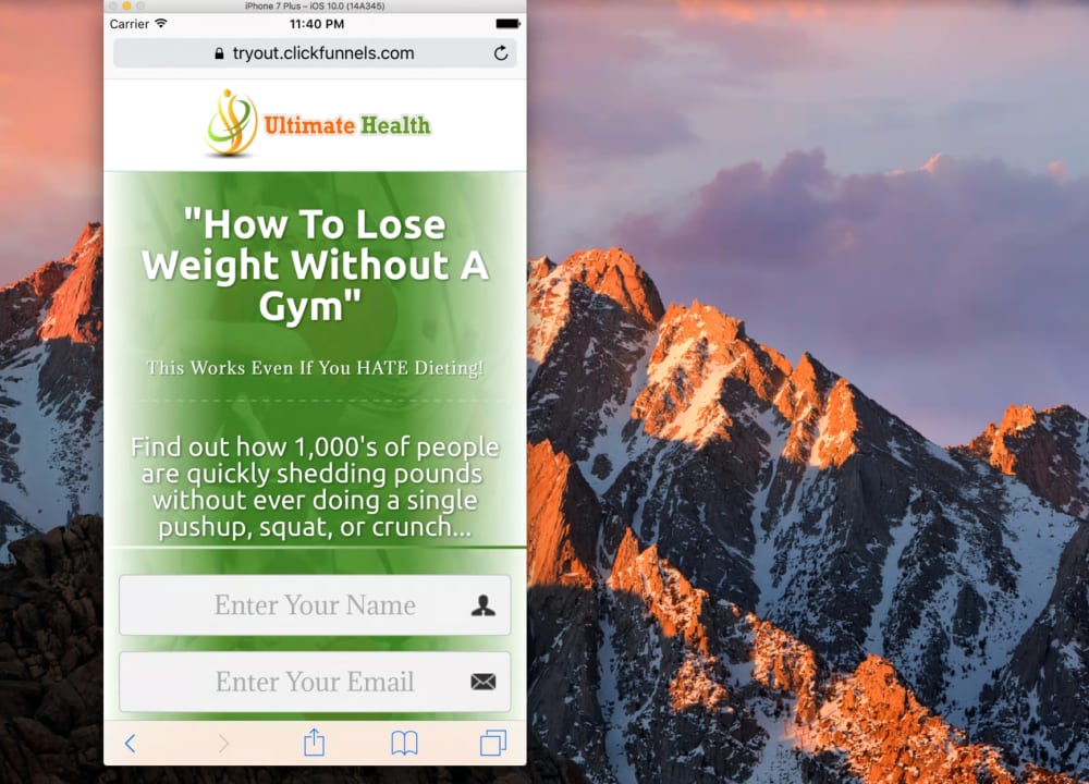 Isagenix Optin Page (Mobile)