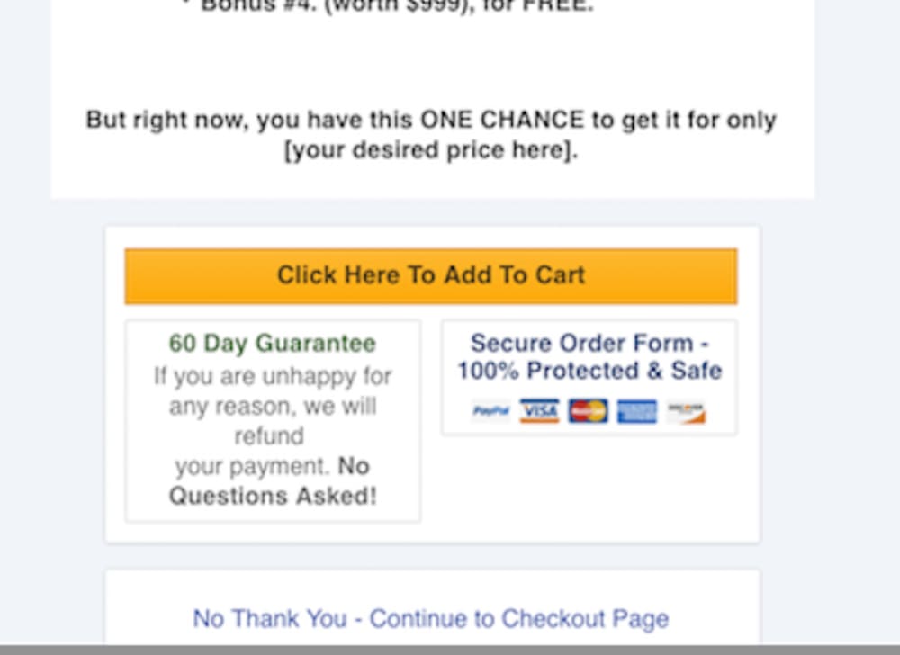 Upsell Page