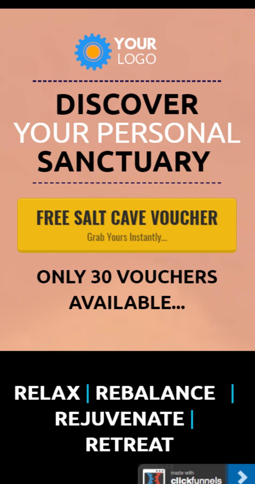 Salt Cave Optin Page: Mobile View