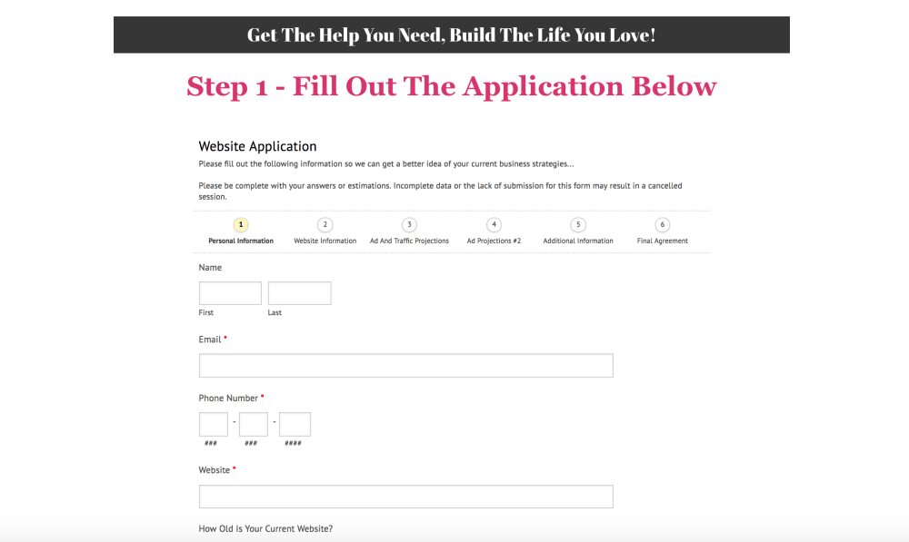 Application Page