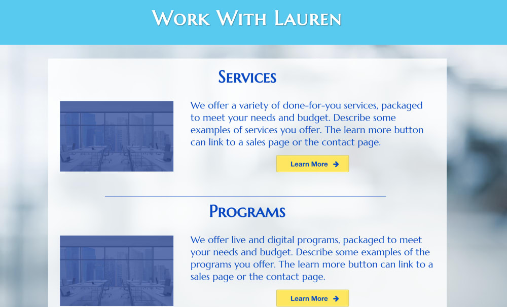 Work with Me Page