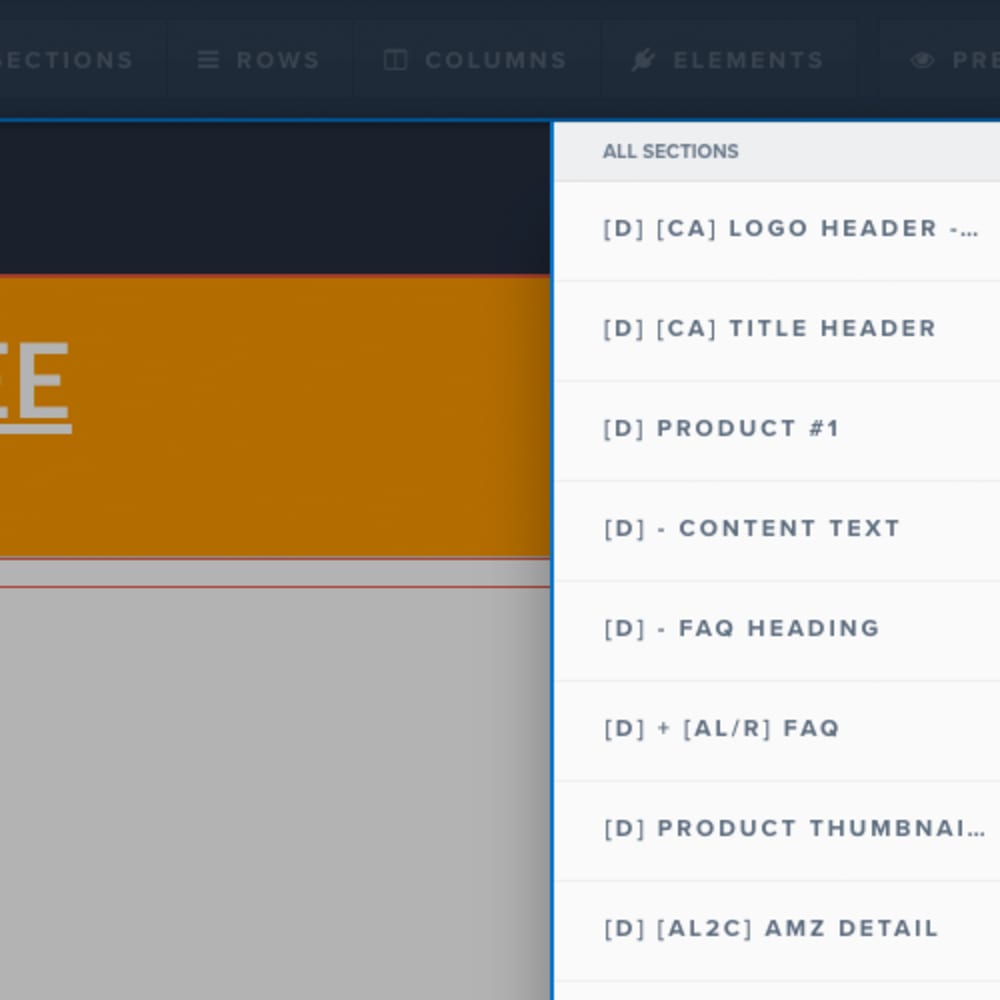 Desktop Sections