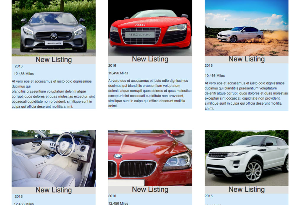 Listing page